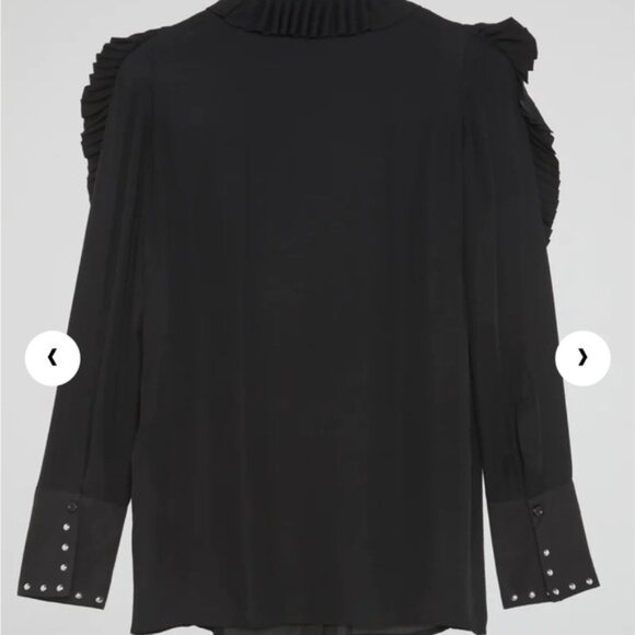 - Just Cavalli Ruffle frill silk black Blouse Size 40 - Picture 2 of 11